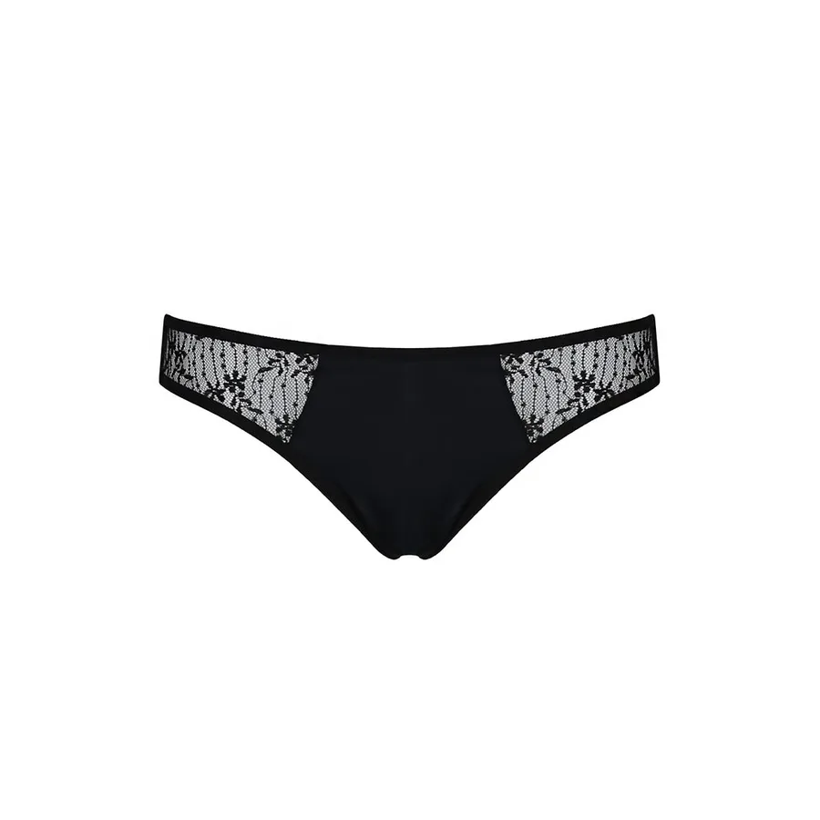 Трусики-слипы с кружевной сеточкой Passion DINA THONG L/XL, black