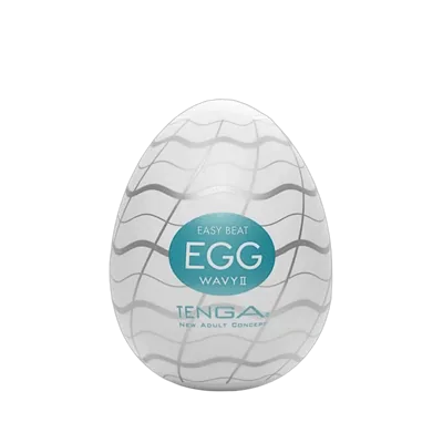 Мастурбатор-яйце Tenga Egg Wavy II з подвійним хвилястим рельєфом