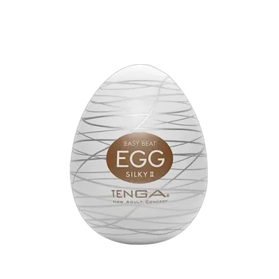 Мастурбатор-яйце Tenga Egg Silky II з рельєфом у вигляді павутини