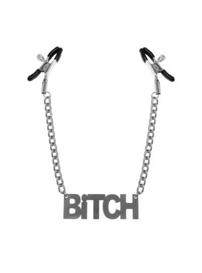 Затискачі для сосків Bitch, Feral Feelings - Nipple clamps Bitch, срібло/чорний
