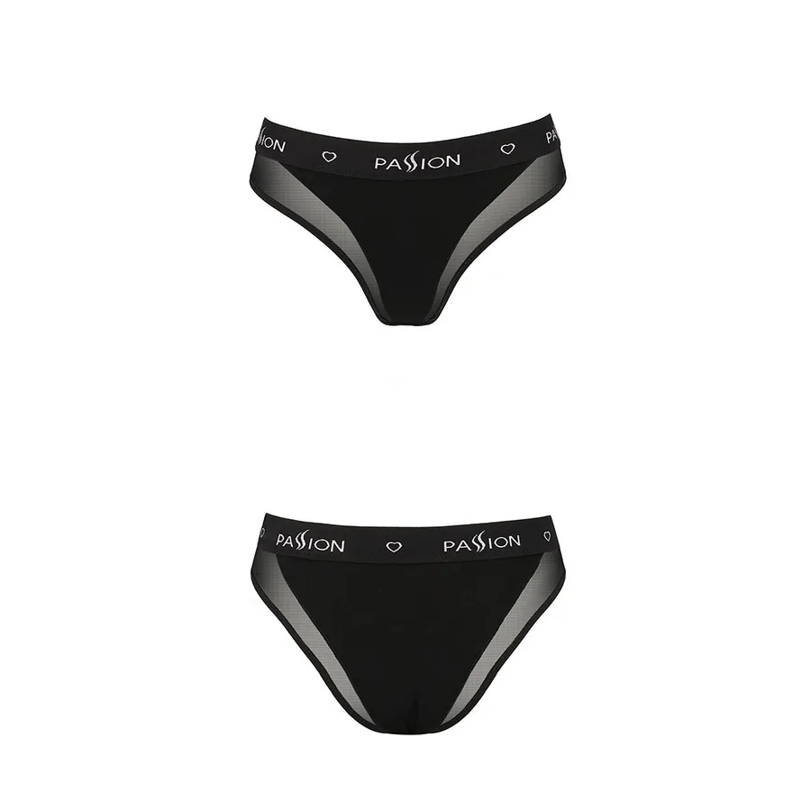 Трусики с прозрачной вставкой Passion PS002 PANTIES S, black