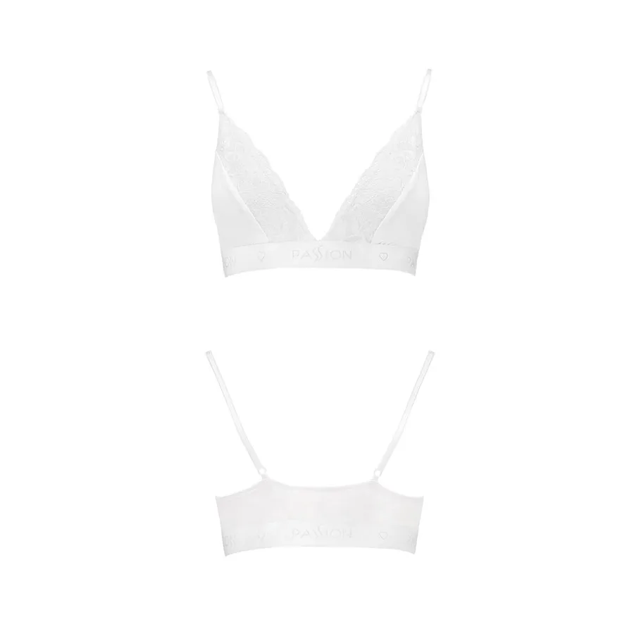 Еластичний топ з мереживом Passion PS001 TOP XL, white