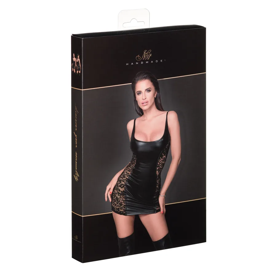 Платье с кружевными вставками Noir Handmade F229 Powerwetlook dress with lace inserts, XXL
