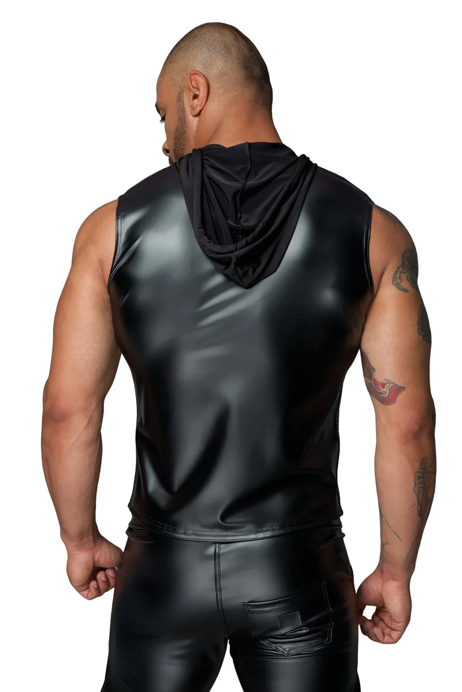Мужская безрукавка с капюшоном Noir Handmade H062 Hooded Shirt, XXL, мокрый эффект