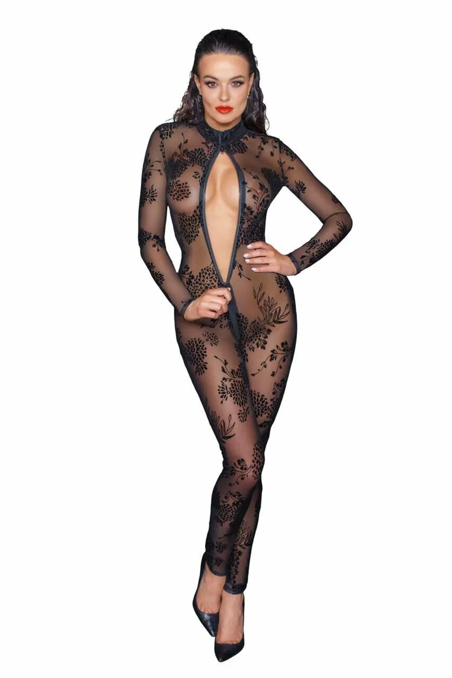 Сітчастий бодістокінг Noir Handmade F237 Long tulle overall, 3XL
