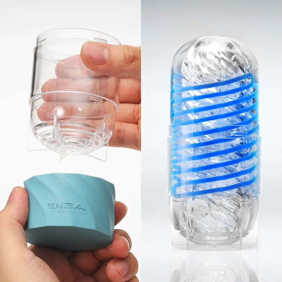 Мастурбатор Tenga Spinner DX 02 Bumps, з пружною стимулювальною спіраллю всередині, середній вплив