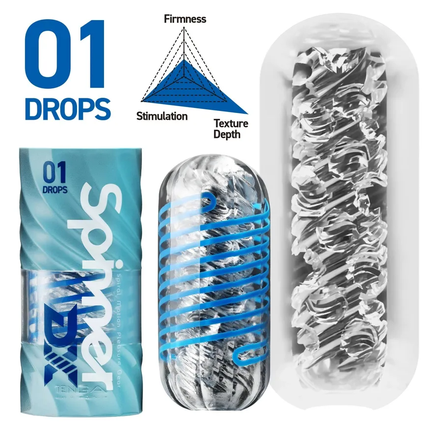Мастурбатор Tenga Spinner DX 01 Drops, с упругой стимулирующей спиралью внутри, нежное воздействие