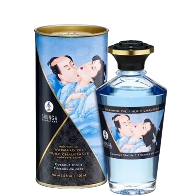 Разогревающее масло Shunga Aphrodisiac Warming Oil – Coconut Thrills (100 мл) без сахара, вкусное