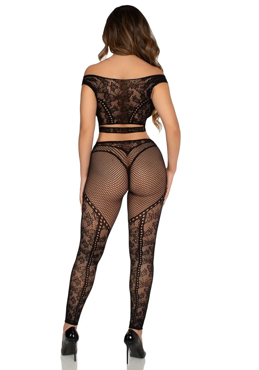 Комплект Leg Avenue Off Shoulder Crop Top and Legging One Size