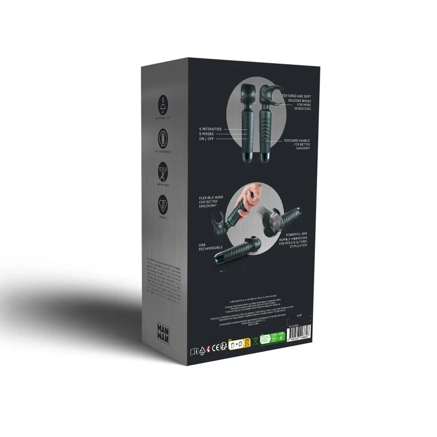 Мастурбатор-вибромассажер Manwan MAN.WAND EVO Pine Grey, отлично для пар, виброминет