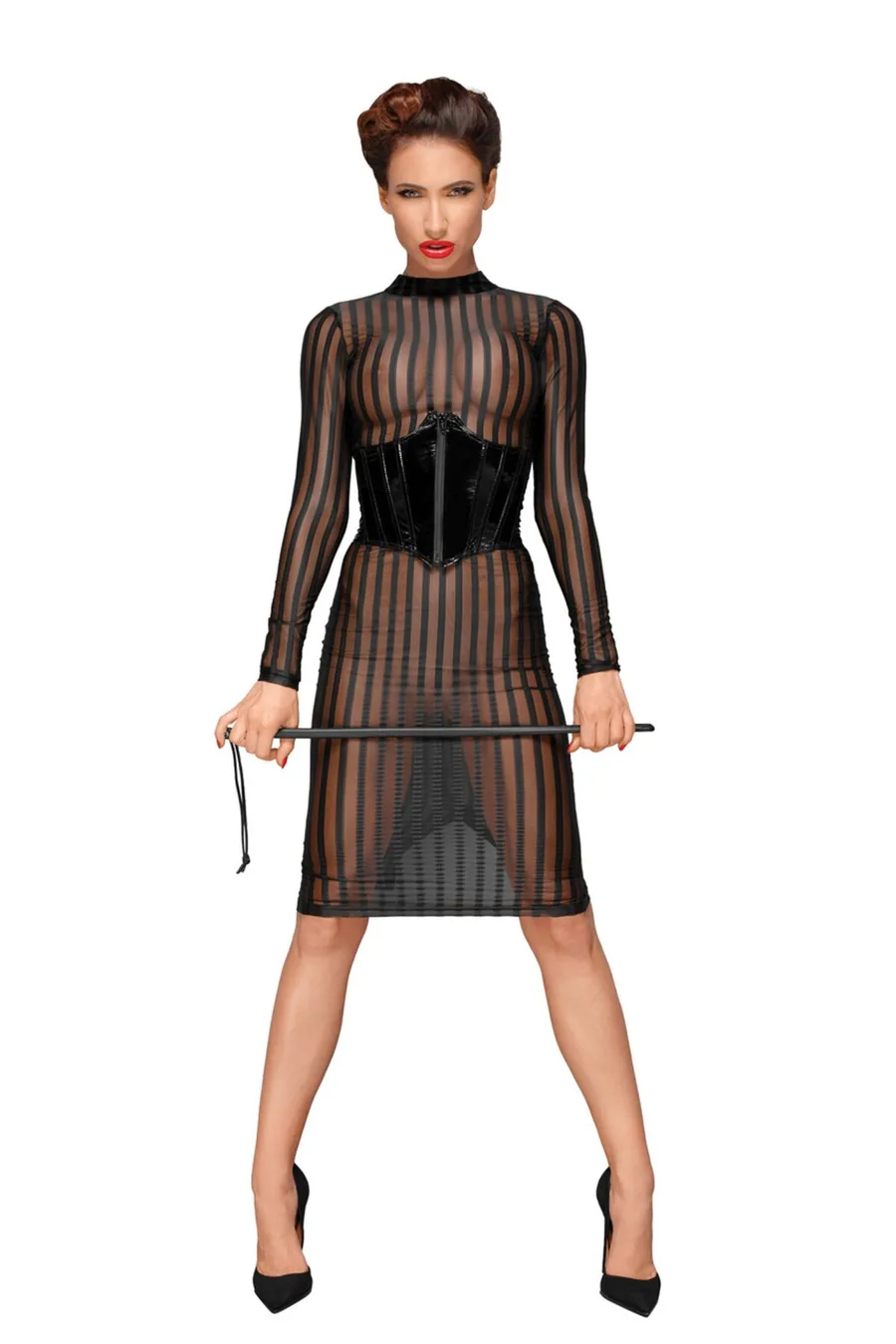 Платье с мокрым эффектом Noir Handmade F182 Classic dress made of elastic tulle, XXL