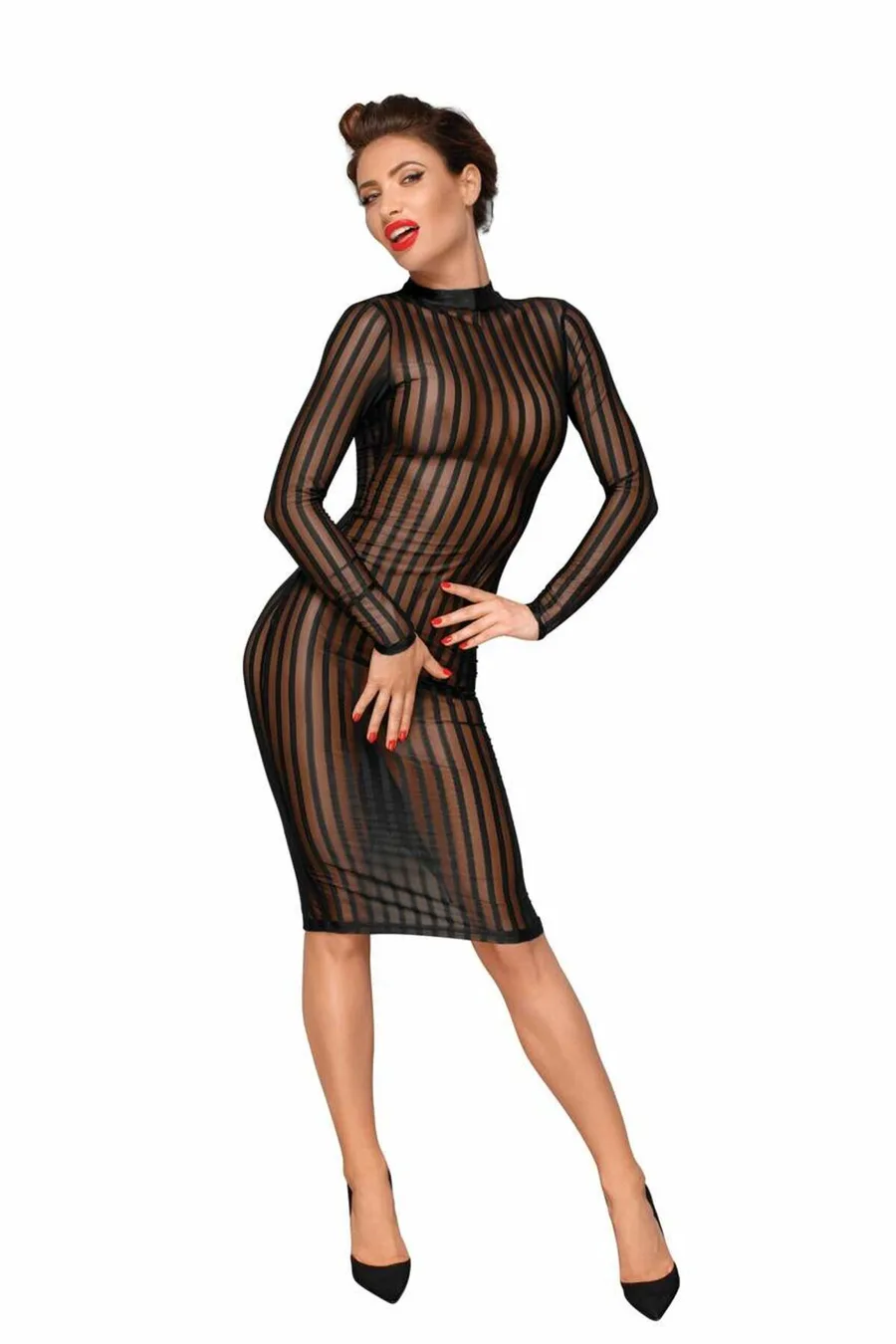 Платье с мокрым эффектом Noir Handmade F182 Classic dress made of elastic tulle, 3XL