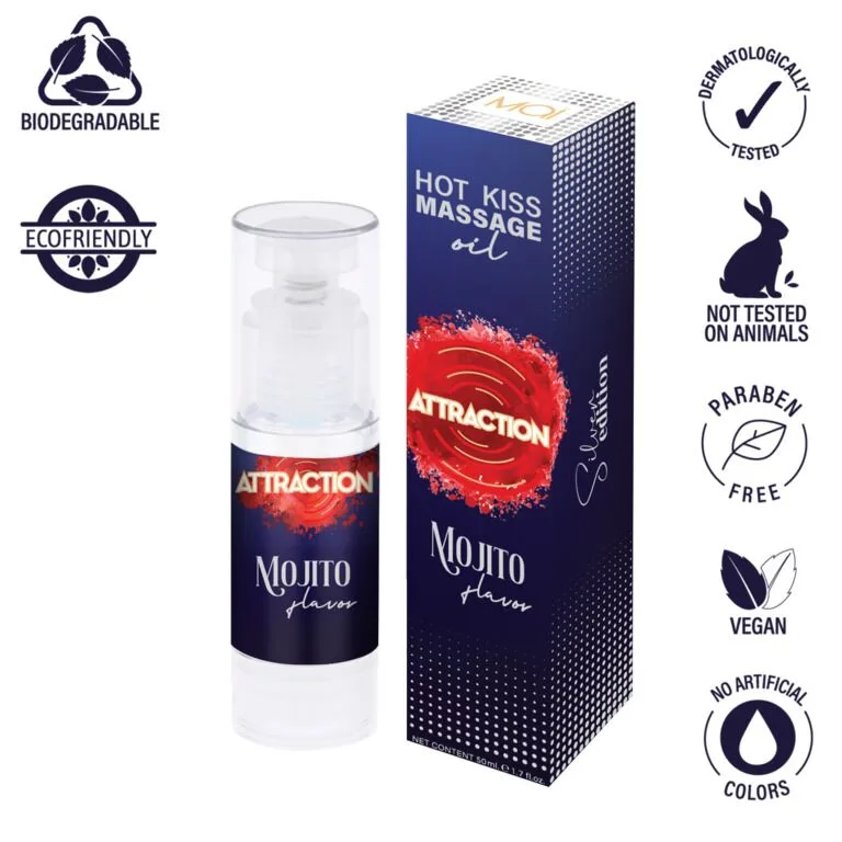 Розпродаж!!! Їстівна масажна олія MAI Attraction Mojito Hot Kiss 50 мл (термін 09.2026)