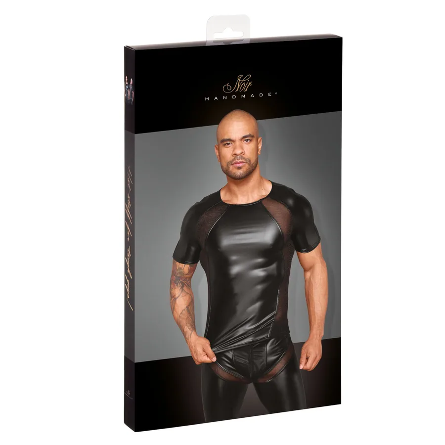 Футболка с мокрым эффектом Noir Handmade H056 Men's T-shirt made of powerwetlook, S