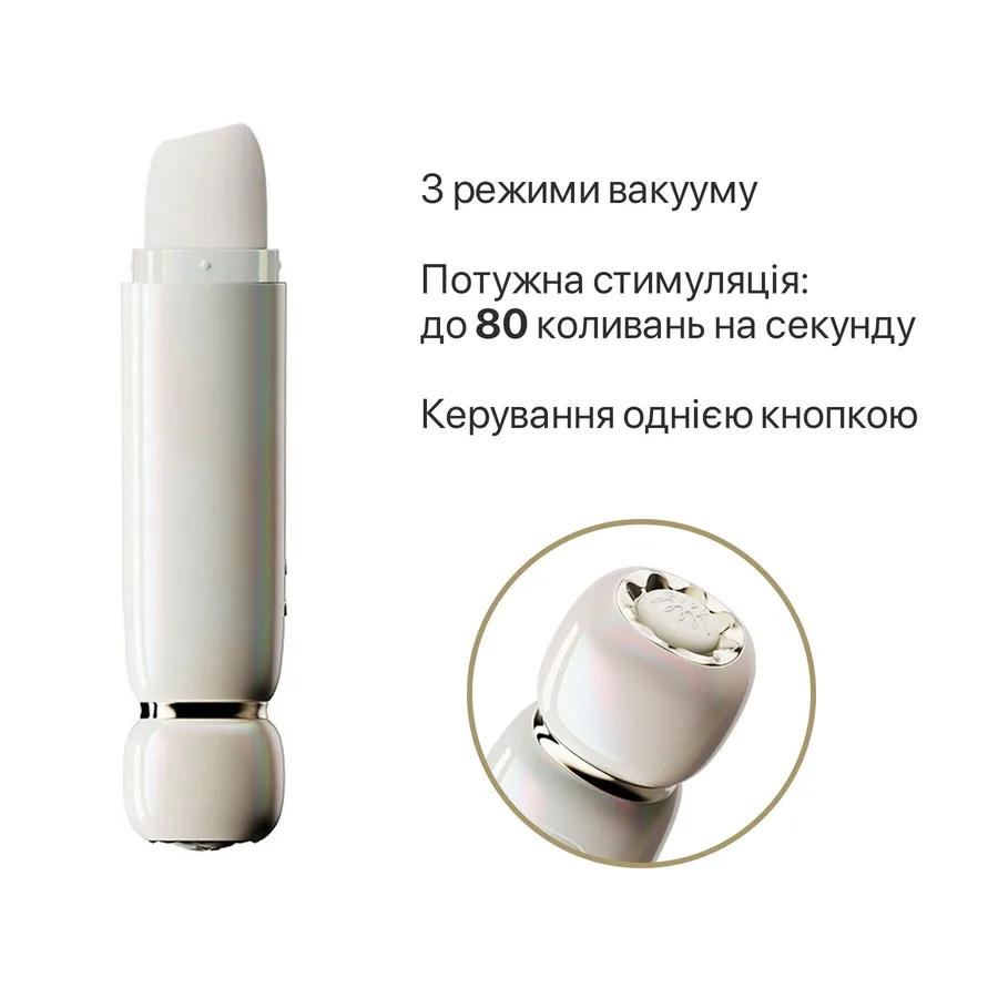Вакуумный клиторальный стимулятор Zalo Lia Floral White, 3 насадки, 3 режима, разная интенсивность