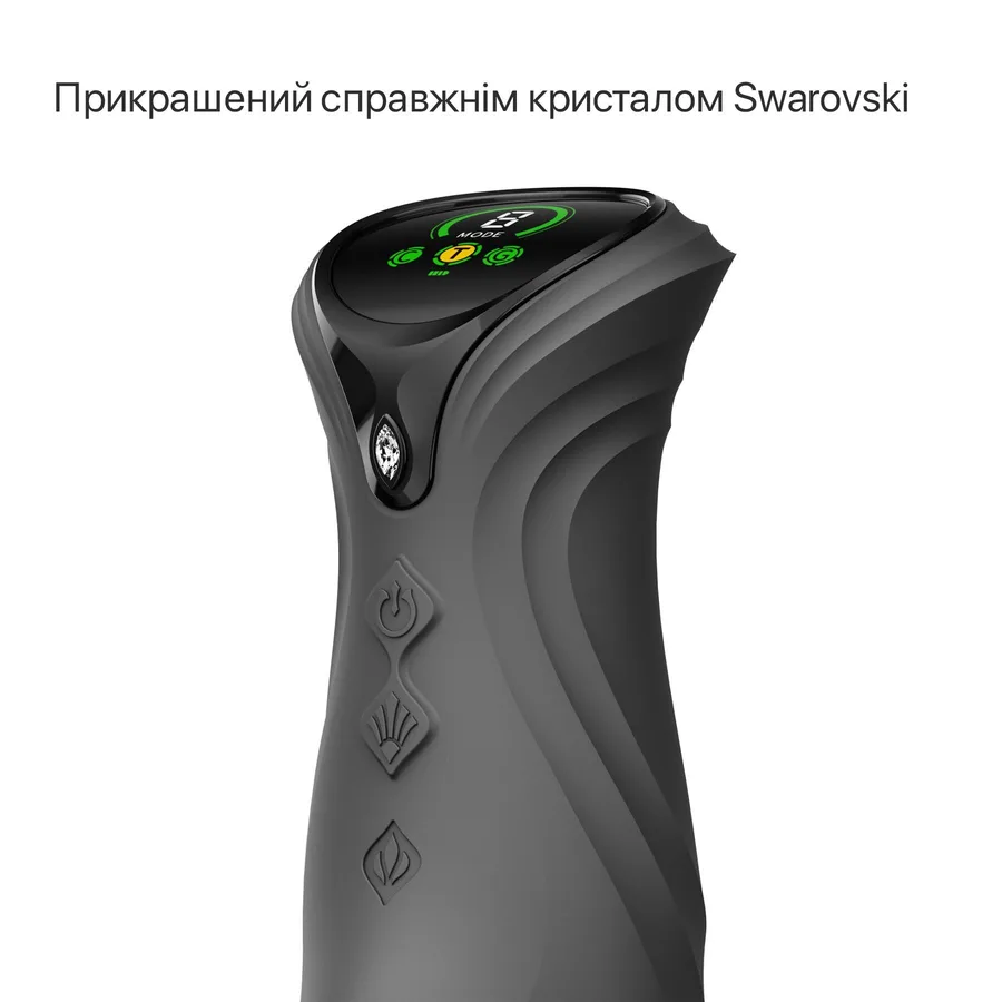 Смарт пульсатор-кролик з вібрацією Zalo Mose 2 Obsidian Black, підігрів до 42 °C, кристал Swarovski