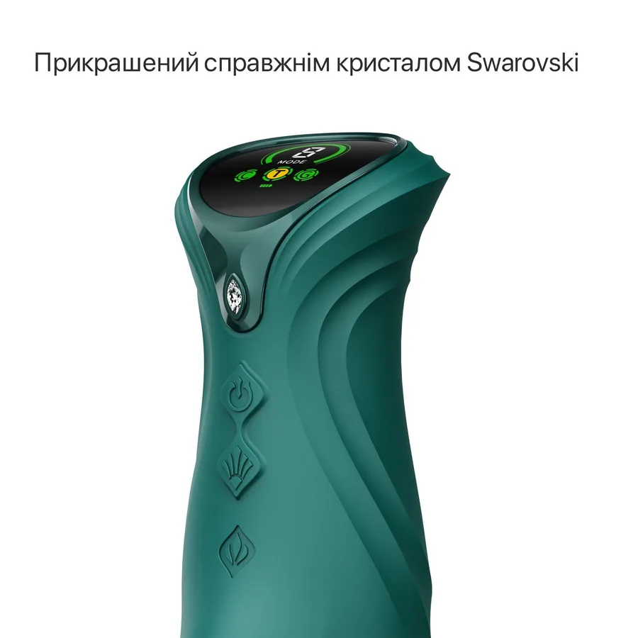 Смарт пульсатор-кролик з вібрацією Zalo Mose 2 Turquoise Green, підігрів до 42 °C, кристал Swarovski