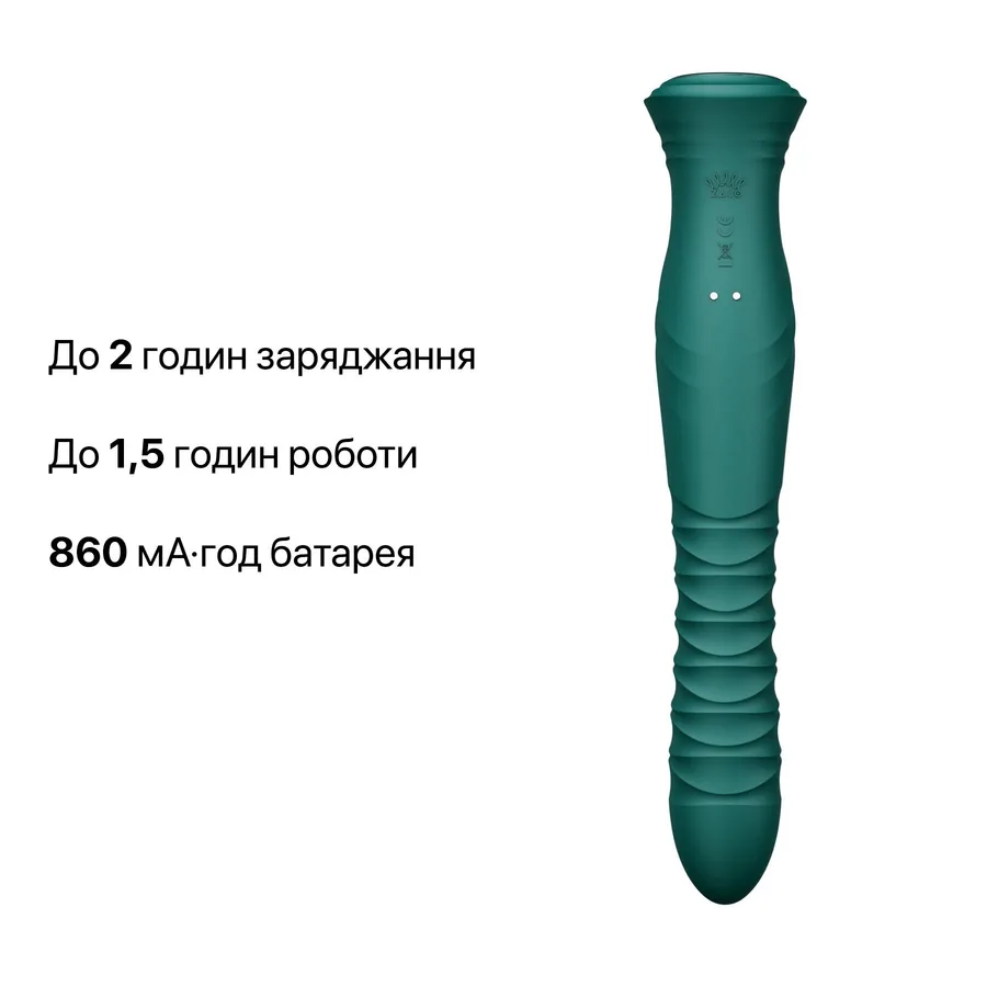 Смарт пульсатор-кролик з вібрацією Zalo Mose 2 Turquoise Green, підігрів до 42 °C, кристал Swarovski