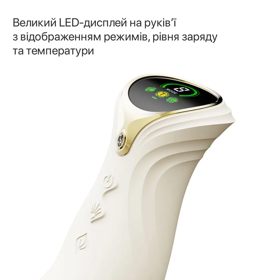 Смарт пульсатор-кролик с вибрацией Zalo Mose 2 Ivory White, подогрев до 42 °C, кристалл Swarovski