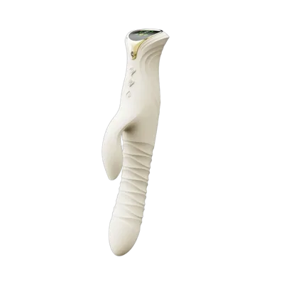 Смарт пульсатор-кролик с вибрацией Zalo Mose 2 Ivory White, подогрев до 42 °C, кристалл Swarovski