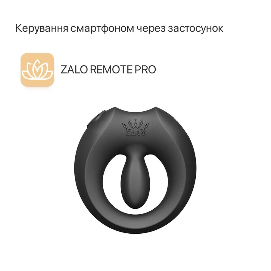Ерекційне смарт-віброкільце Zalo Apis Obsidian Black, до 4 годин роботи, зарядний кейс