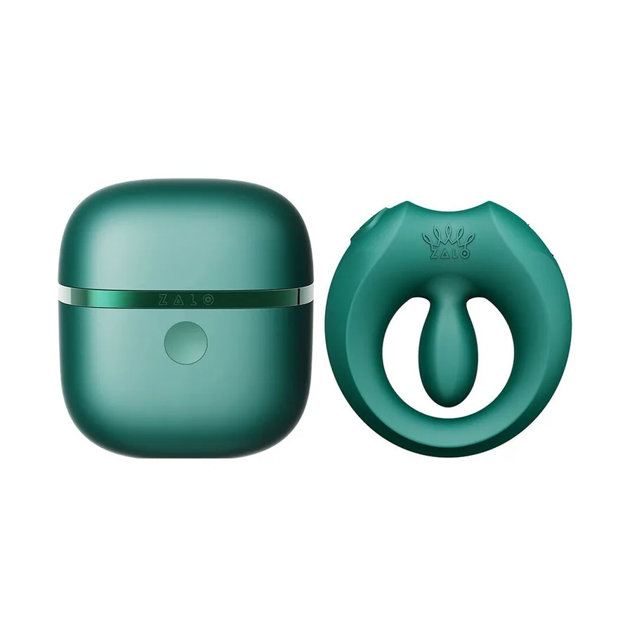 Эрекционное смарт-виброкольцо Zalo Apis Turquoise Green, до 4 часов работы, зарядный кейс