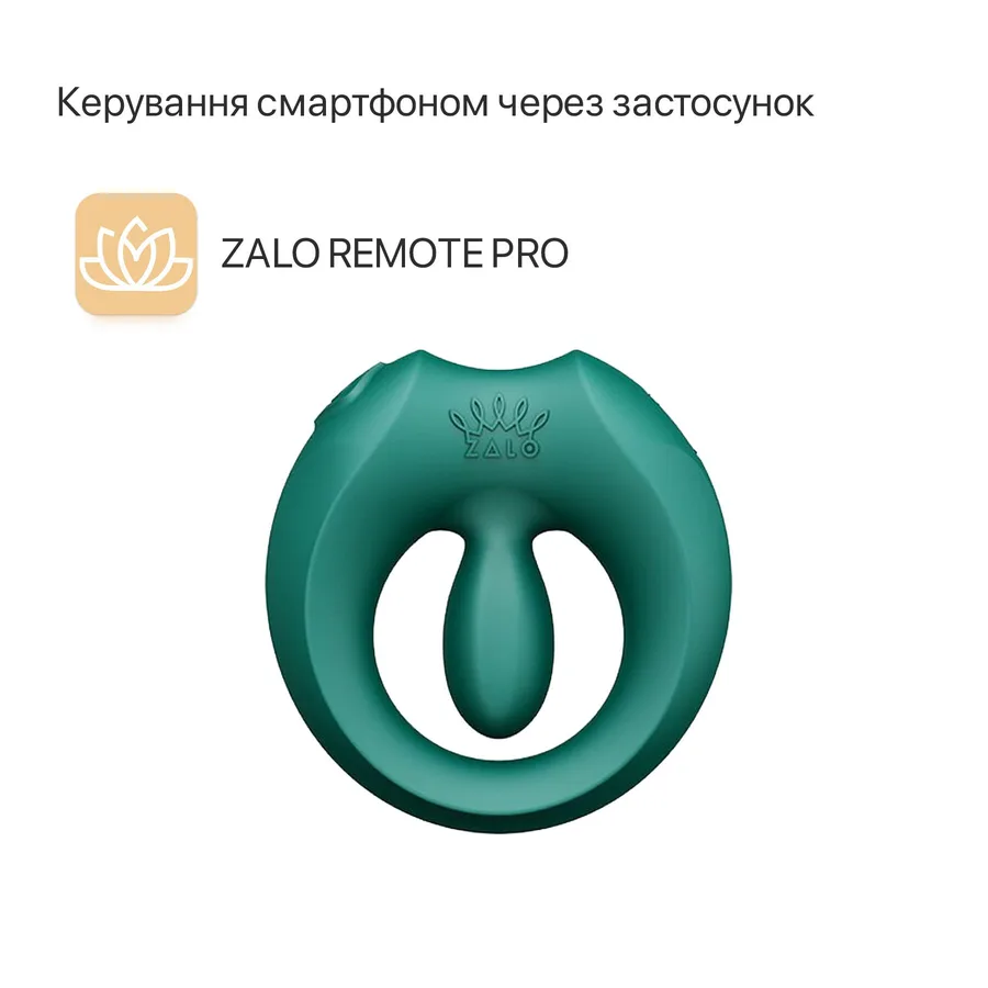 Эрекционное смарт-виброкольцо Zalo Apis Turquoise Green, до 4 часов работы, зарядный кейс
