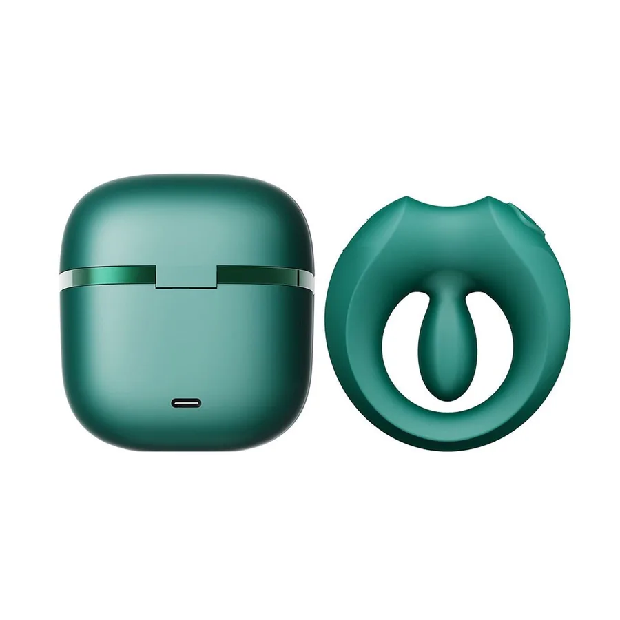 Эрекционное смарт-виброкольцо Zalo Apis Turquoise Green, до 4 часов работы, зарядный кейс