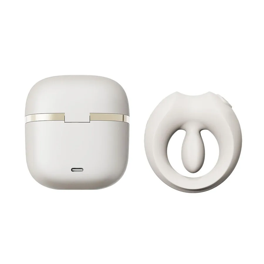 Эрекционное смарт-виброкольцо Zalo Apis Ivory White, до 4 часов работы, зарядный кейс