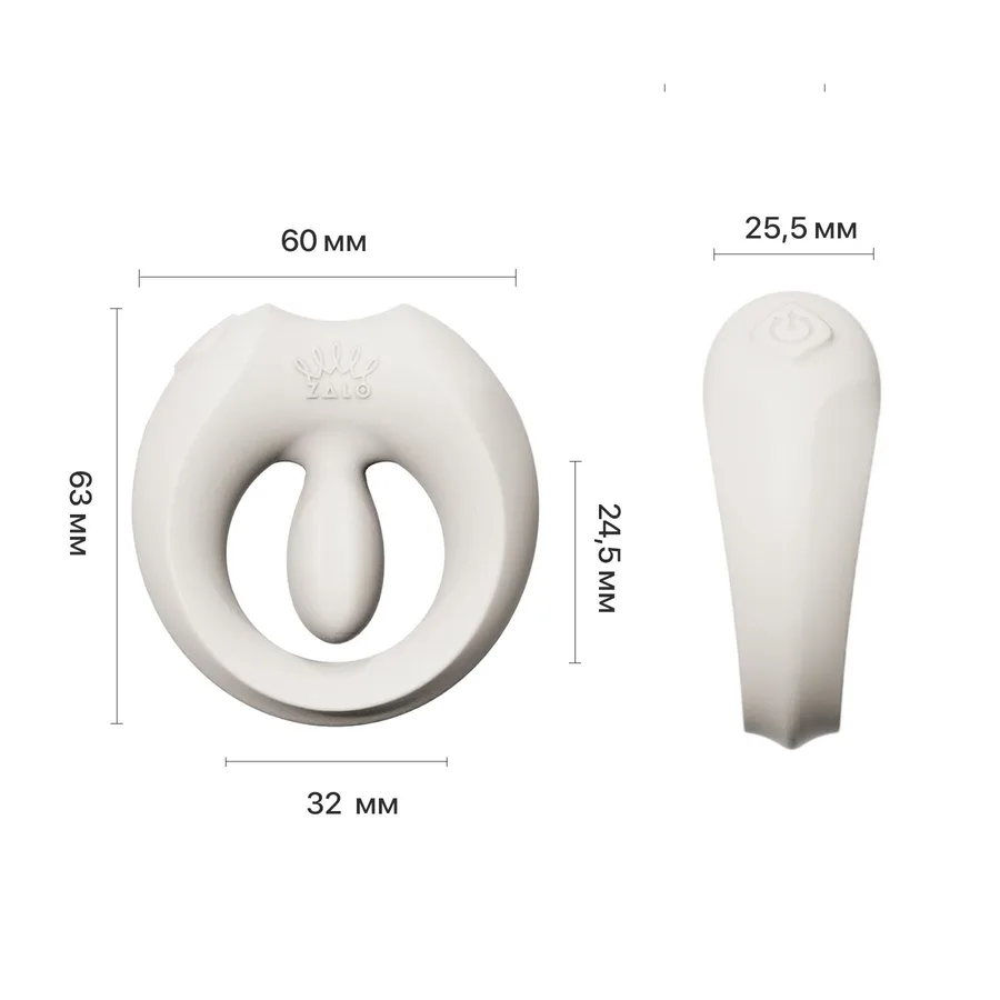Эрекционное смарт-виброкольцо Zalo Apis Ivory White, до 4 часов работы, зарядный кейс