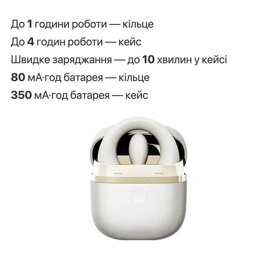 Эрекционное смарт-виброкольцо Zalo Apis Ivory White, до 4 часов работы, зарядный кейс