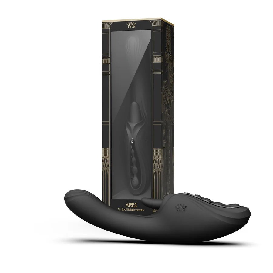 Смарт-вибратор Zalo Ares Obsidian Black, подогрев, 3 мотора, язычок для клитора, стимуляция точки G