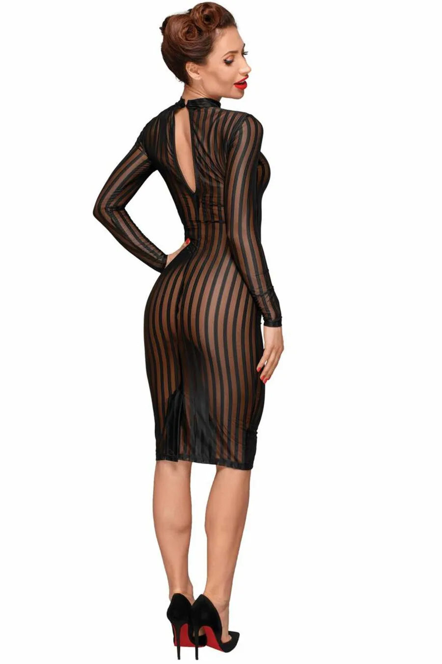 Платье с мокрым эффектом Noir Handmade F182 Classic dress made of elastic tulle, L