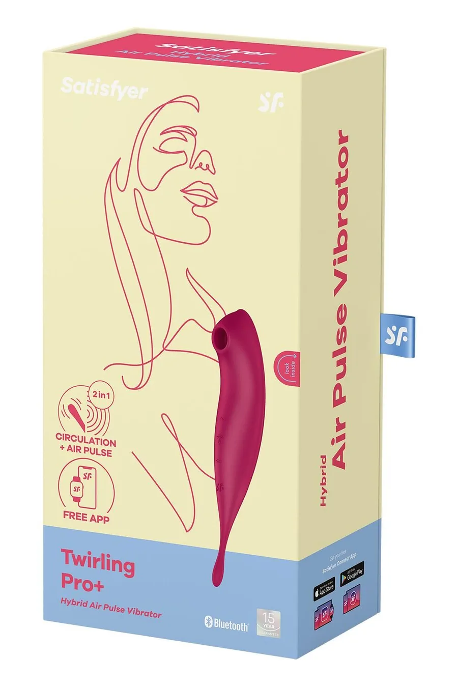 Смарт-вибратор для клитора с вакуумной стимуляцией Satisfyer Twirling Pro+ dark red