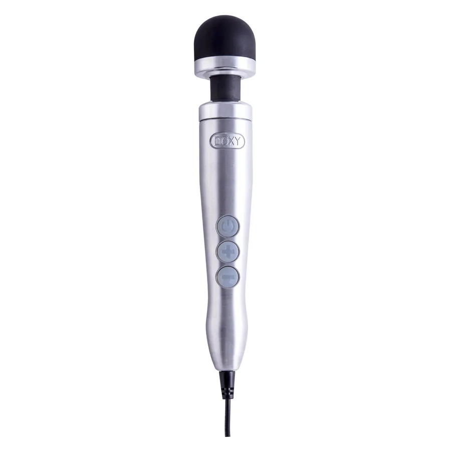 Вібромасажер DOXY Die Cast 3 Silver (Satin), дуже потужний, живлення 220В, металевий корпус
