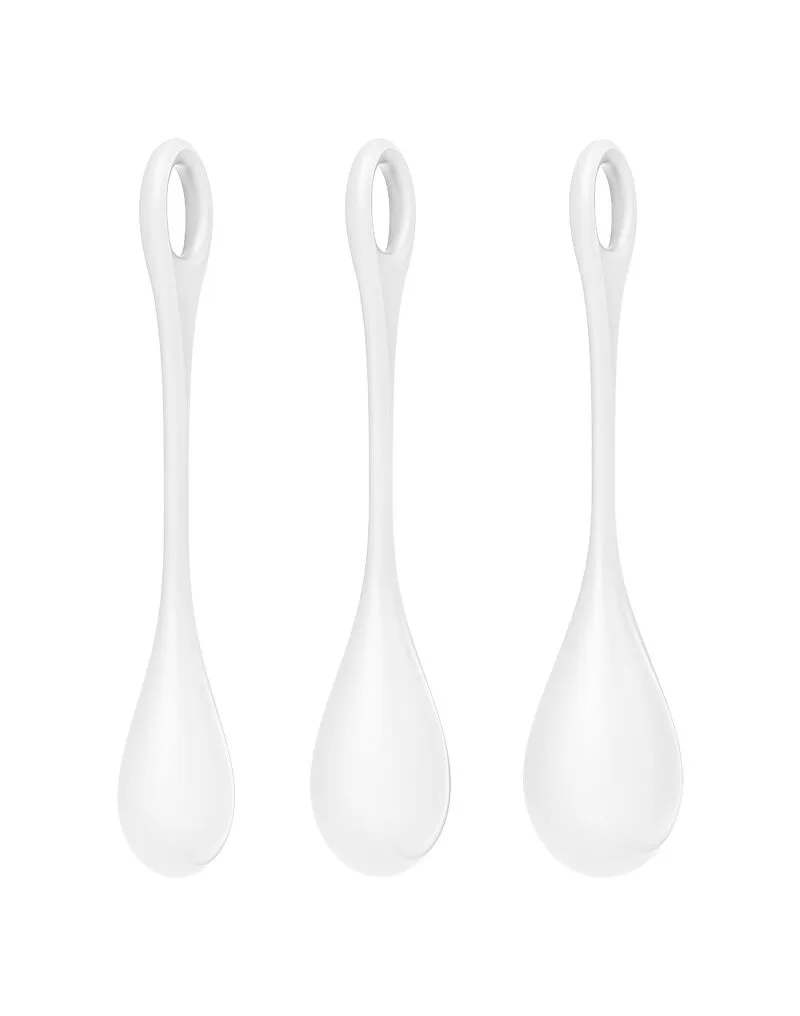 Набір йоні намистин Satisfyer Yoni Power 1 White, діаметр 2-2,5-3см, вага 22-46-74гр