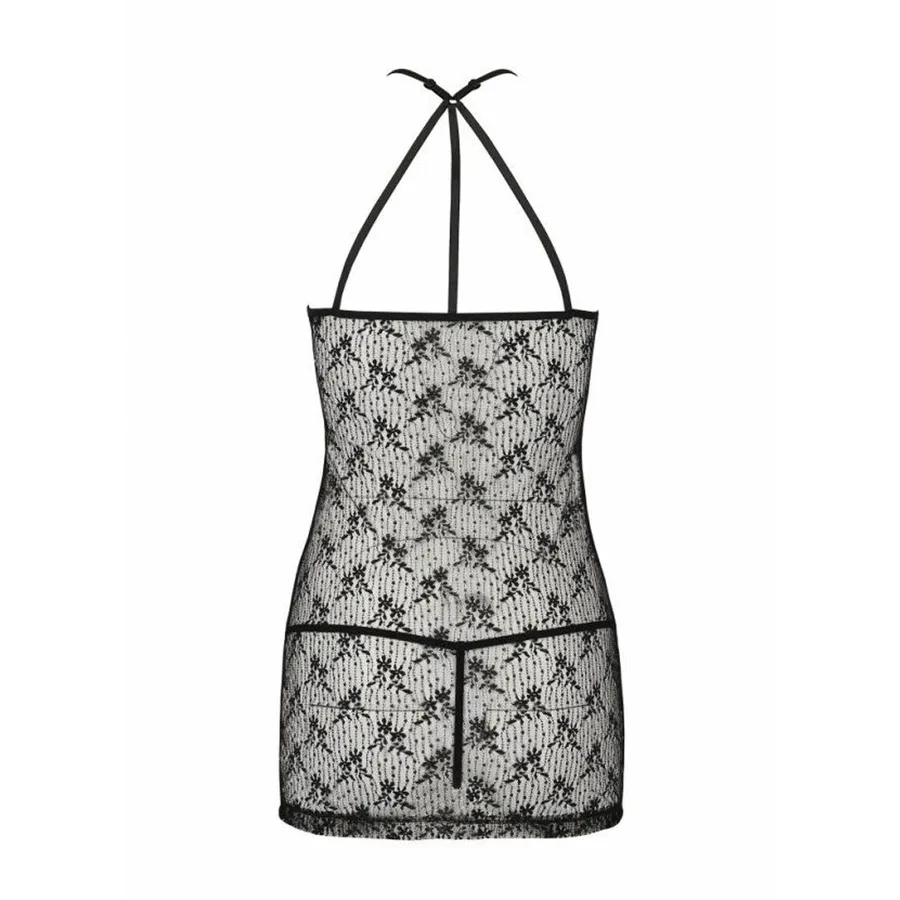 Полупрозрачная сорочка Passion AZALIA CHEMISE S/M, black