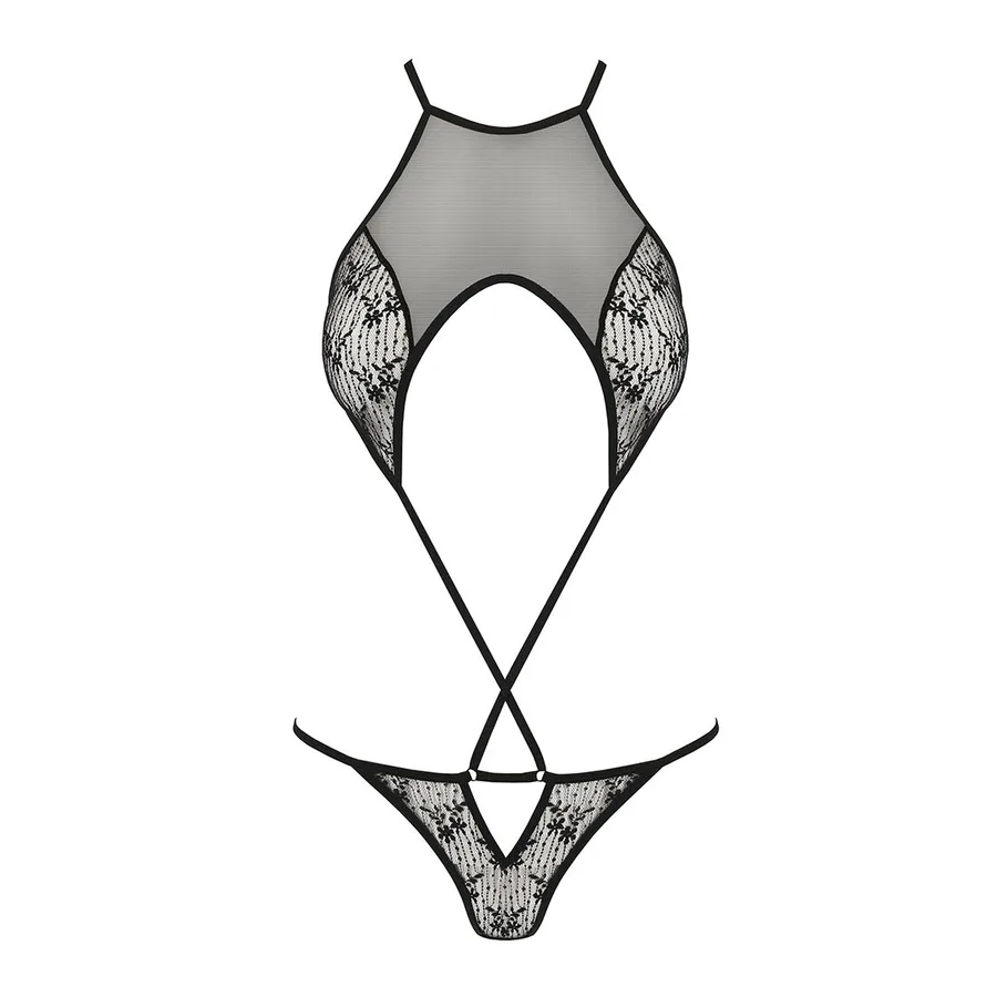 Ажурное боди Passion AZALIA BODY XXL/XXXL, black