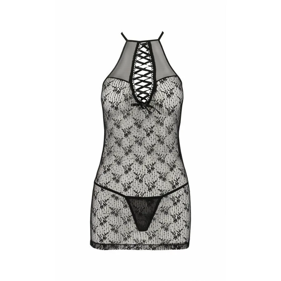 Полупрозрачная сорочка Passion AZALIA CHEMISE XXL/XXXL, black