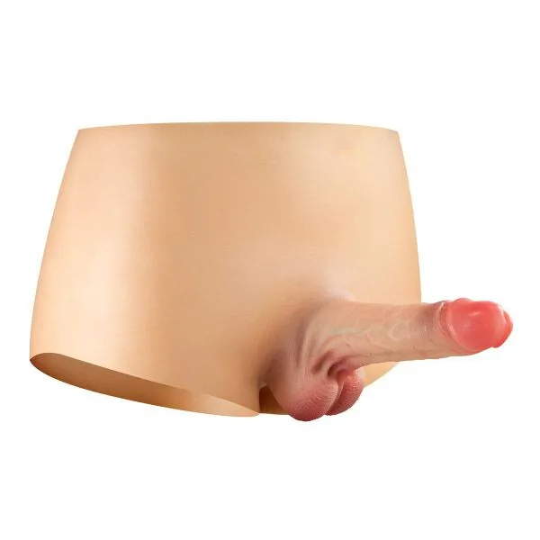 Силиконовые трусики с фаллоимитатором Real Body Real Manly, L/XL, цельная конструкция, для нее