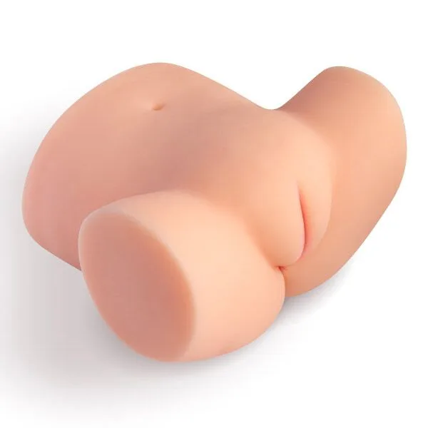 Мастурбатор-полуторс с вибрацией Real Body Real Tess, вагина и анус, 18х15 см