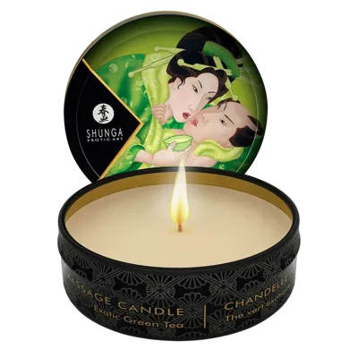 Массажная свеча Shunga Mini Massage Candle - Exotic Green Tea (30 мл) с афродизиаками