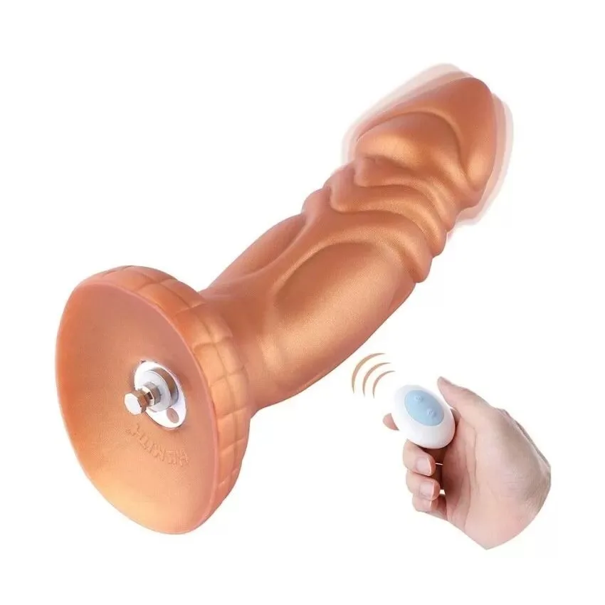 Фалоімітатор з вібрацією Hismith Slightly Curved Vibrating Silicone Dildo Monster Series, KlicLok