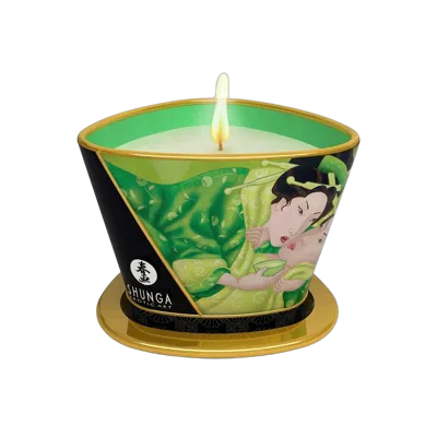 Массажная свеча Shunga Massage Candle – Exotic Green Tea (170 мл) с афродизиаками