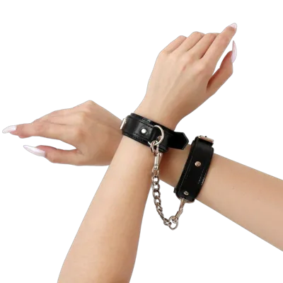 Наручники із екошкіри Art of Sex - Handcuffs Emoji, колір чорний