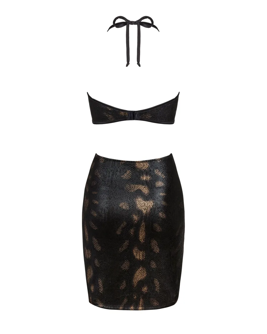 Платье под змеиную кожу Obsessive Vivianty dress M/L, черное