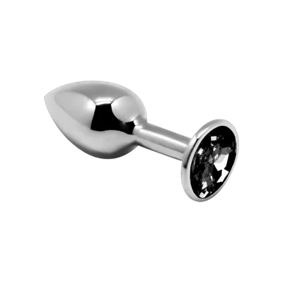 Металева анальна пробка з кристалом Alive Mini Metal Butt Plug Black M
