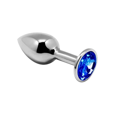 Металева анальна пробка з кристалом Alive Mini Metal Butt Plug Blue M