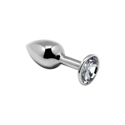 Металева анальна пробка з кристалом Alive Mini Metal Butt Plug White S