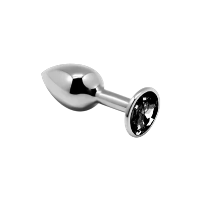 Металева анальна пробка з кристалом Alive Mini Metal Butt Plug Black S